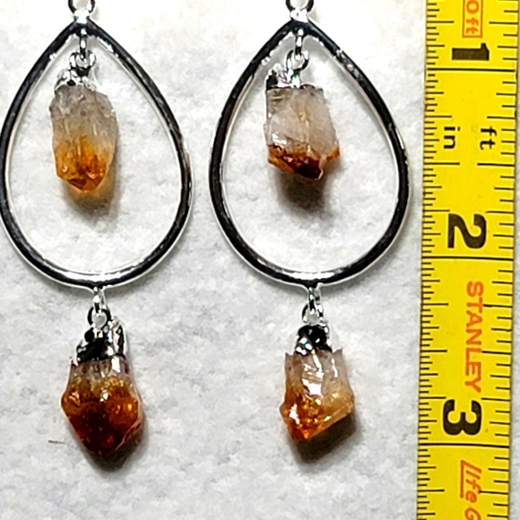 Brazilian  Citrine  Drop Earrings - Picture 3 of 4